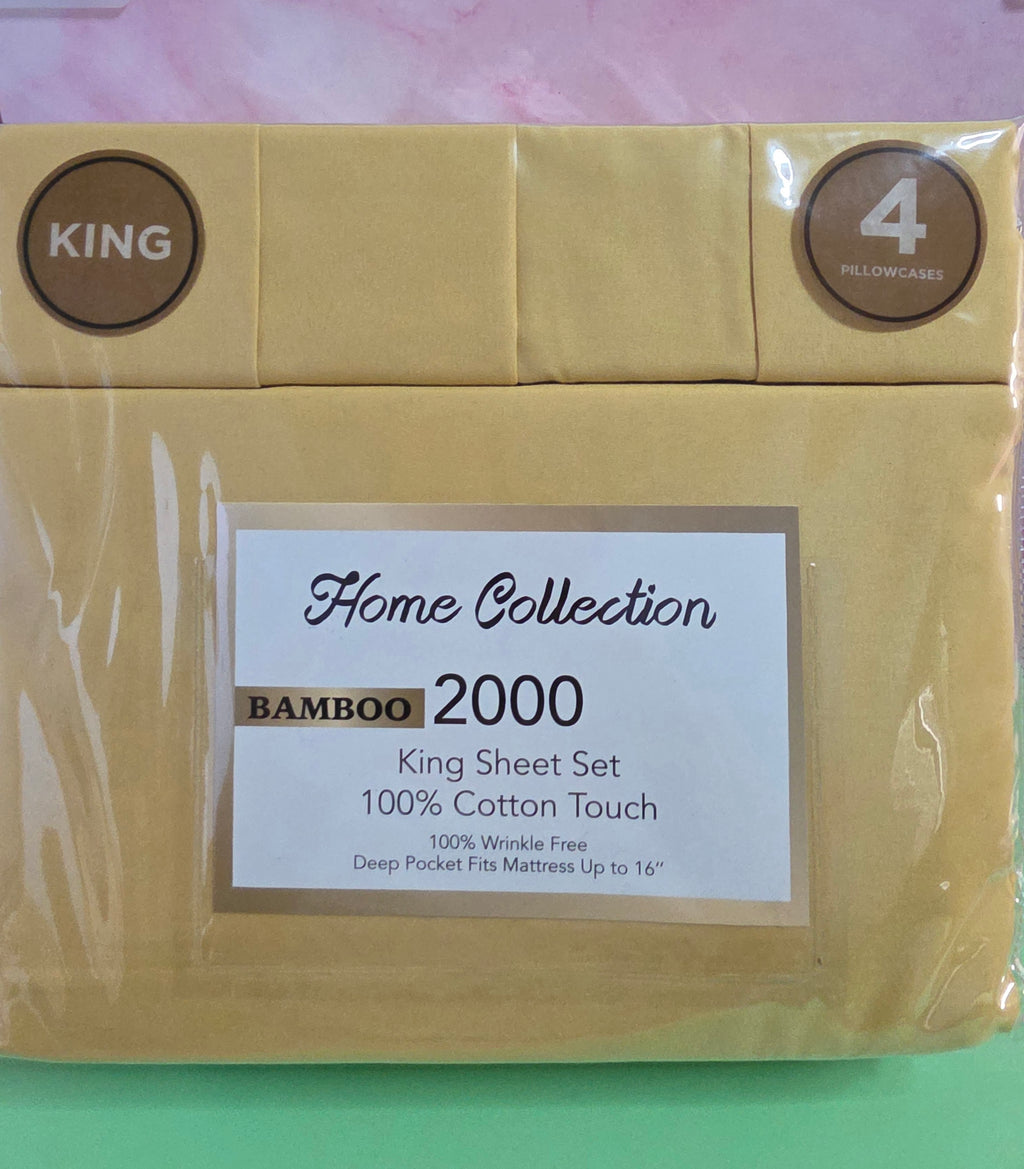 HOME COLLECTION BAMBOO 2000 KING SIZE SHEET SET