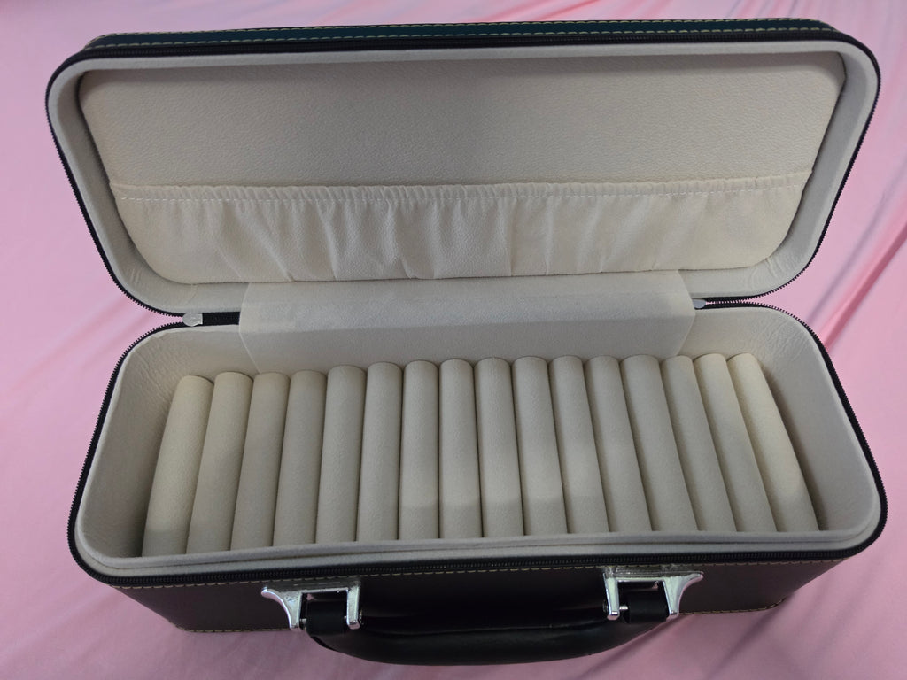15 Slots Bangle Box, Storage Case Jade Bracelets Jewelry Organizer Rings Jewelry Black and Beige Jewelry Box