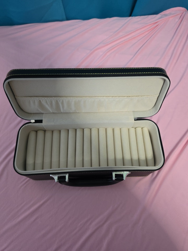 15 Slots Bangle Box, Storage Case Jade Bracelets Jewelry Organizer Rings Jewelry Black and Beige Jewelry Box